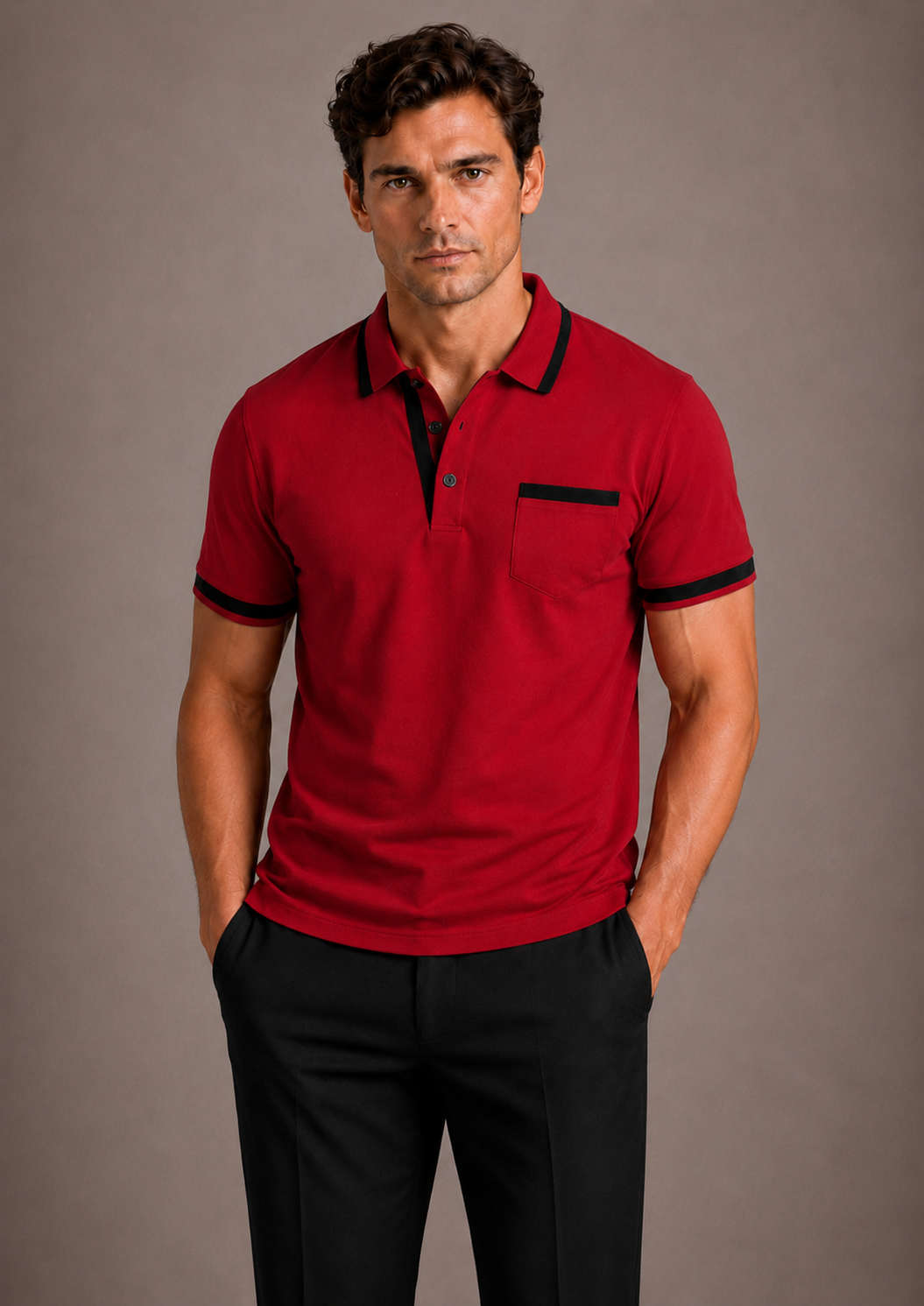 Optew Men’s Long Sleeve Polo Shirt