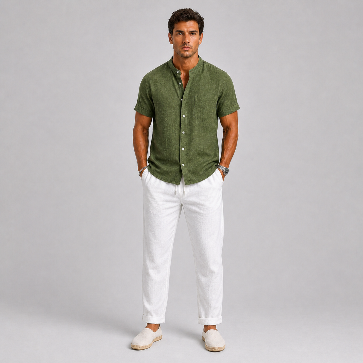 Optew Men’s Linen Set