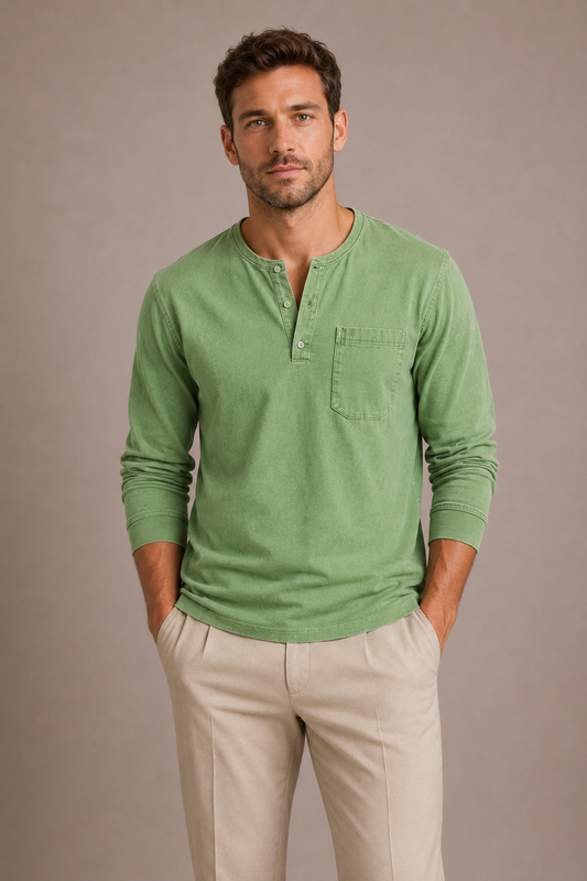 Optew Men’s Long Sleeve Henley Shirt