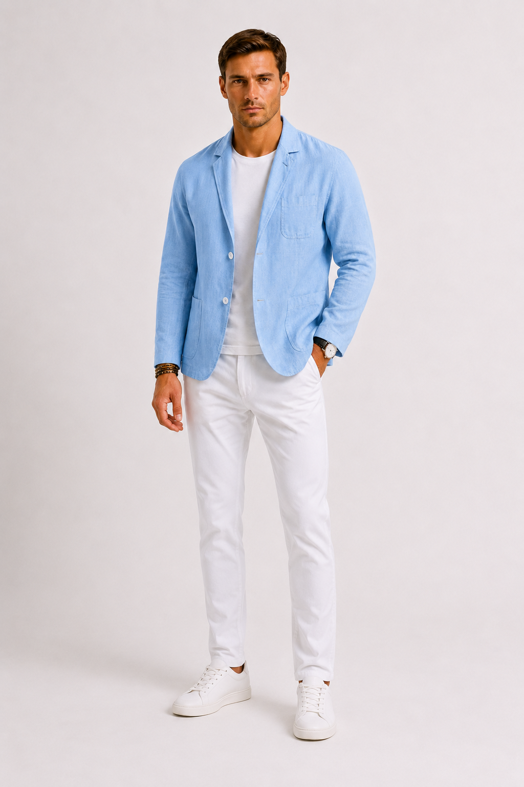 Optew Men’s Linen-Blend Summer Blazer