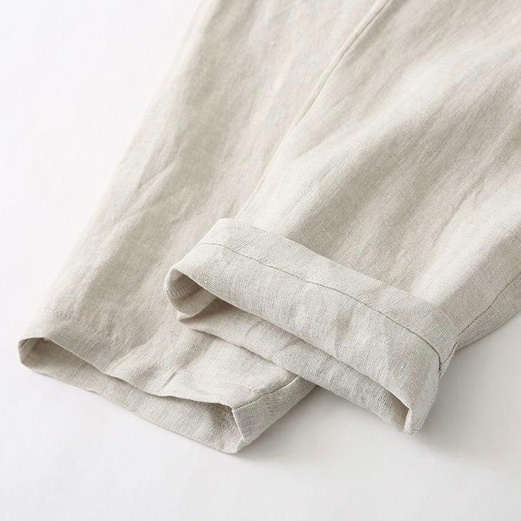 Optew Men’s Linen Lace-Up Trousers