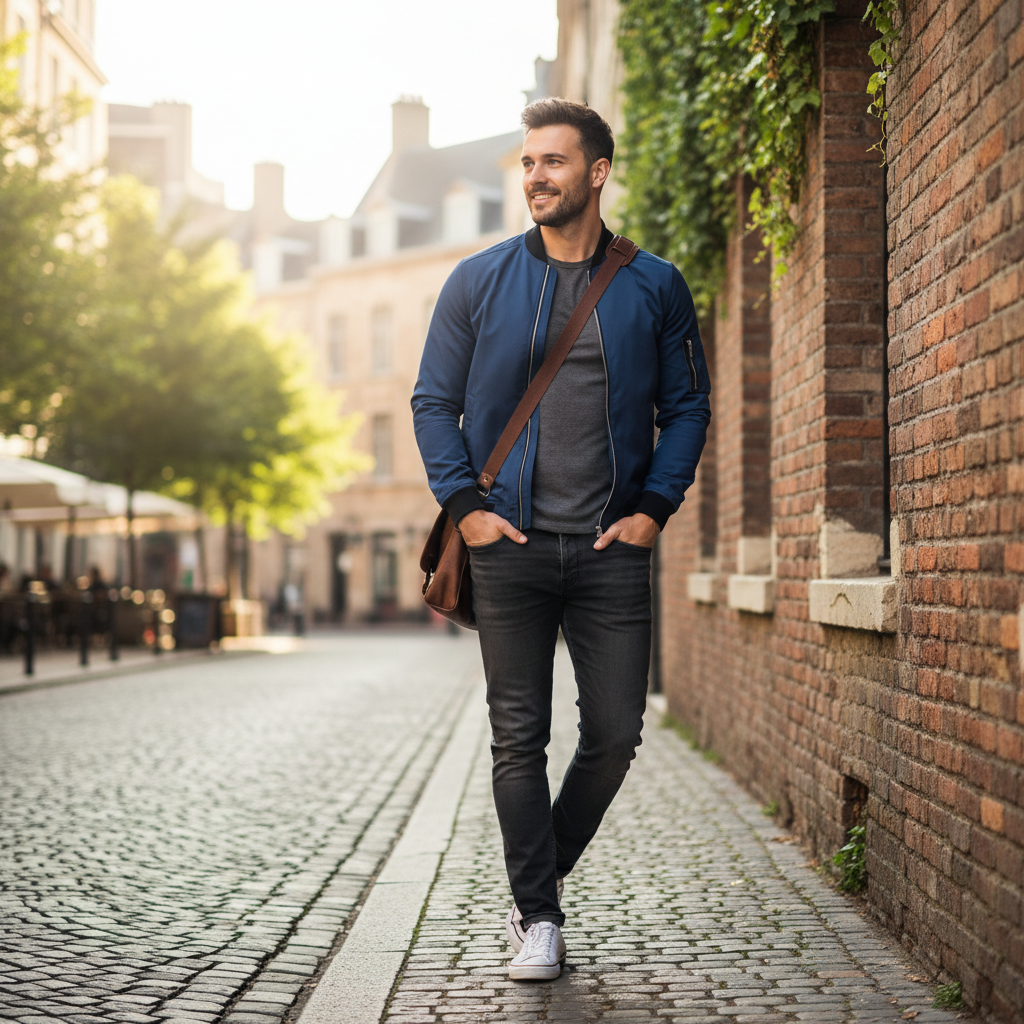 Optew Men’s Slim Bomber Jacket