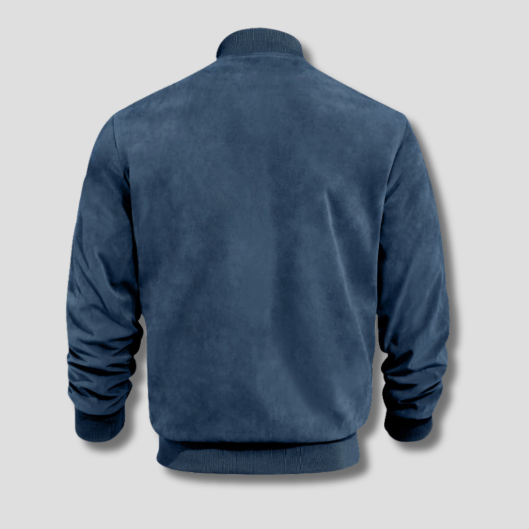 Optew Men’s Faux Suede Bomber Jacket