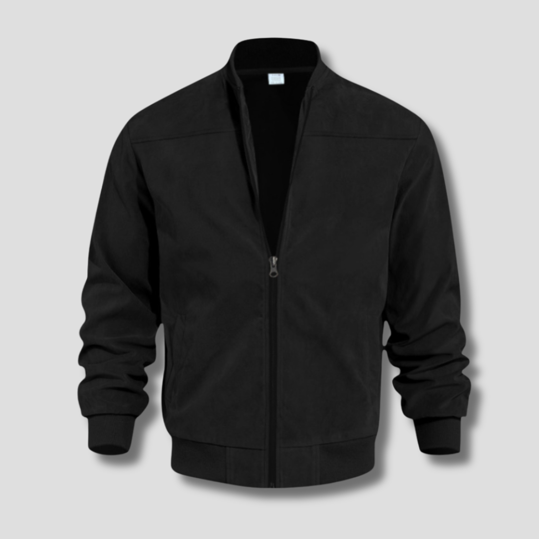 Optew Men’s Faux Suede Bomber Jacket
