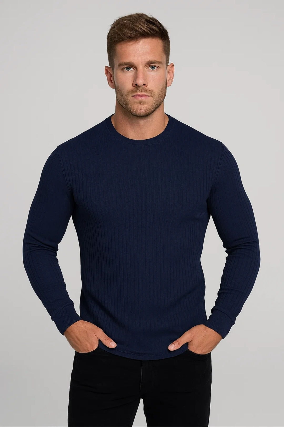 Optew Men’s Slim Ribbed Long Sleeve Top