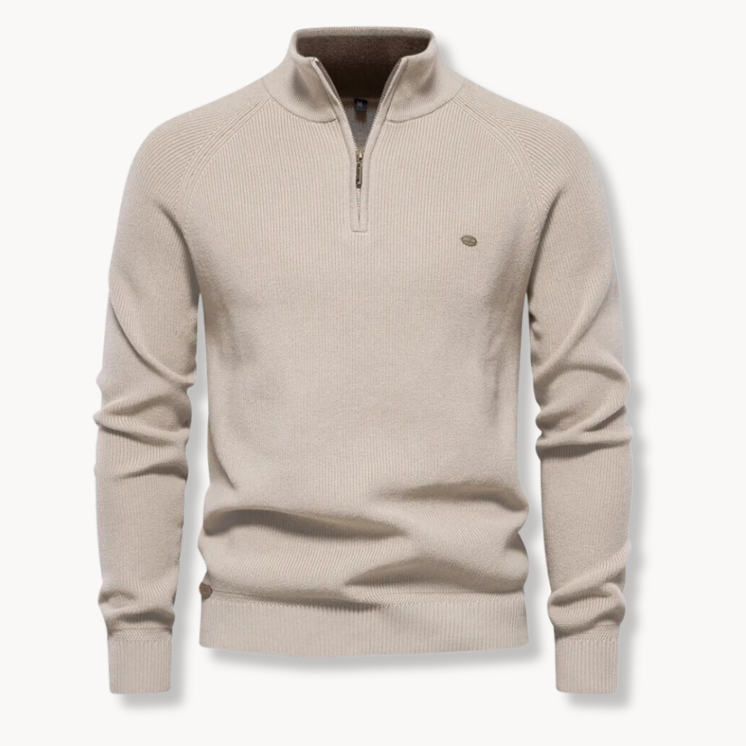Optew Men’s Half-Zip Ribbed Jumper