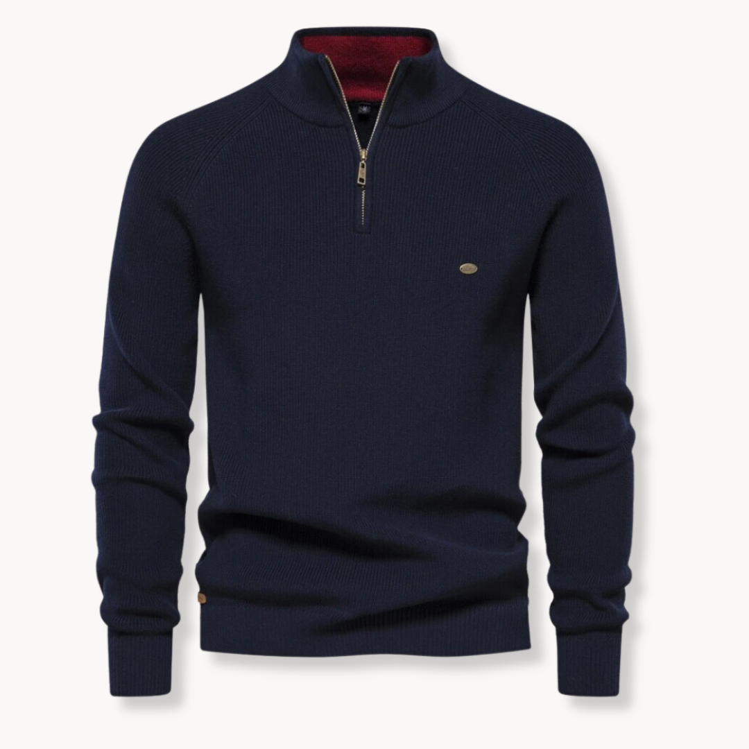 Optew Men’s Half-Zip Ribbed Jumper