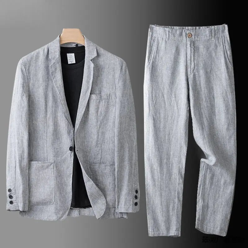 Optew Men’s Linen Blend Suit