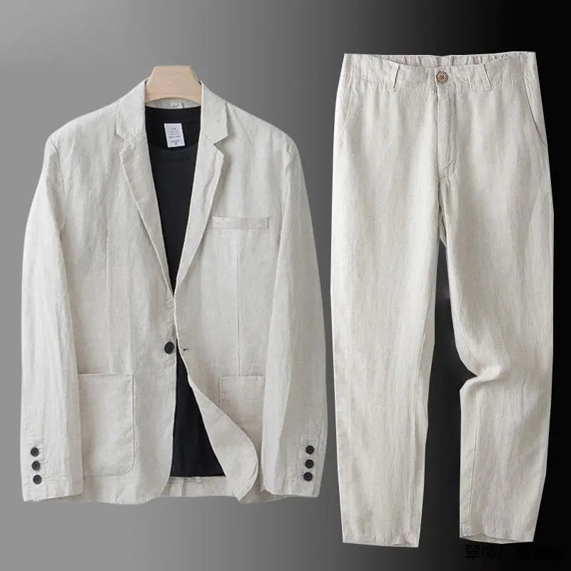 Optew Men’s Linen Blend Suit