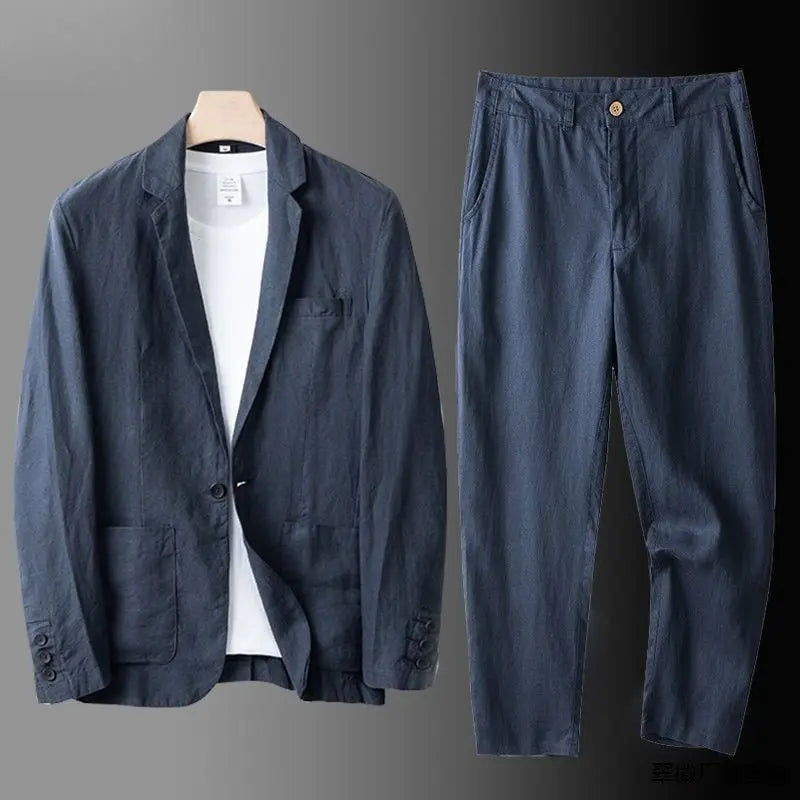Optew Men’s Linen Blend Suit