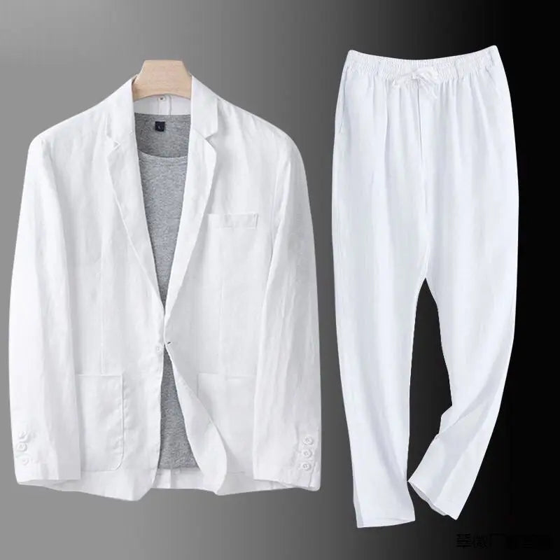 Optew Men’s Linen Blend Suit