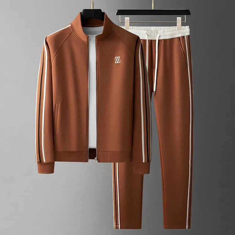 Optew Men’s Striped Zip Tracksuit Set