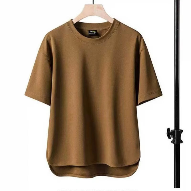 Optew Men’s Oversized Curved Hem T-Shirt