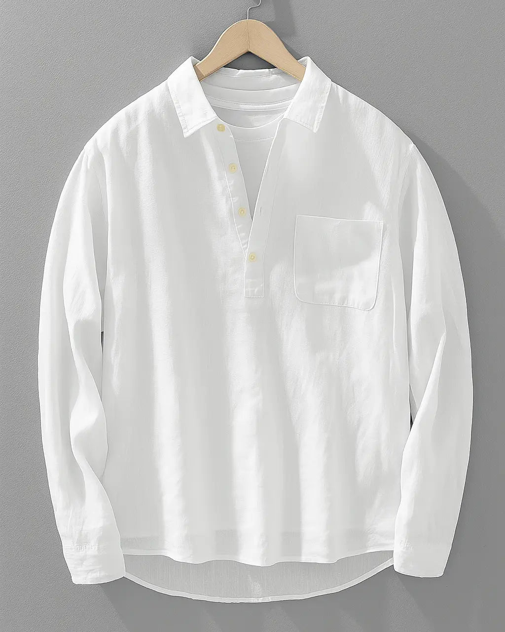Optew Cotton-Linen Popover Shirt