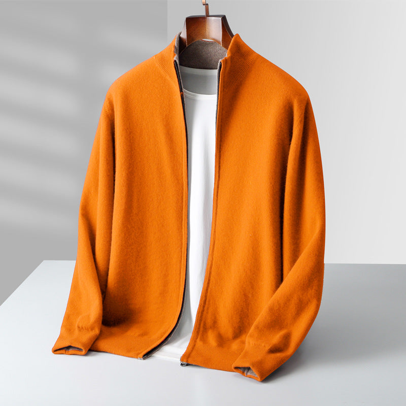 Optew Men’s Cashmere Zip Cardigan