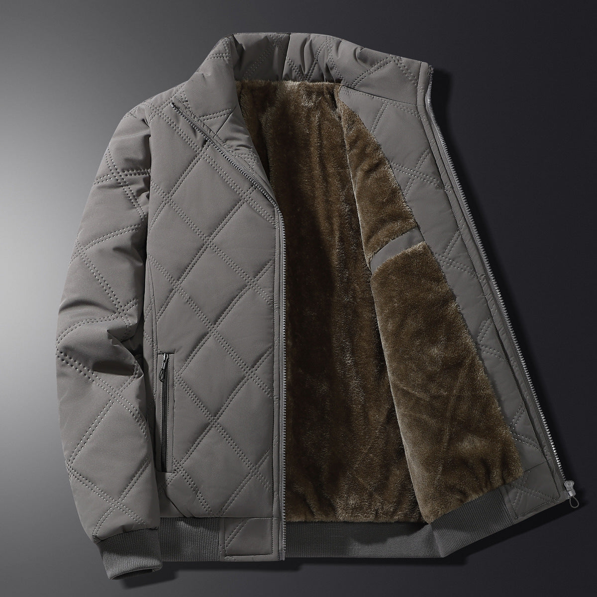 Optew Men’s Quilted Fleece Jacket