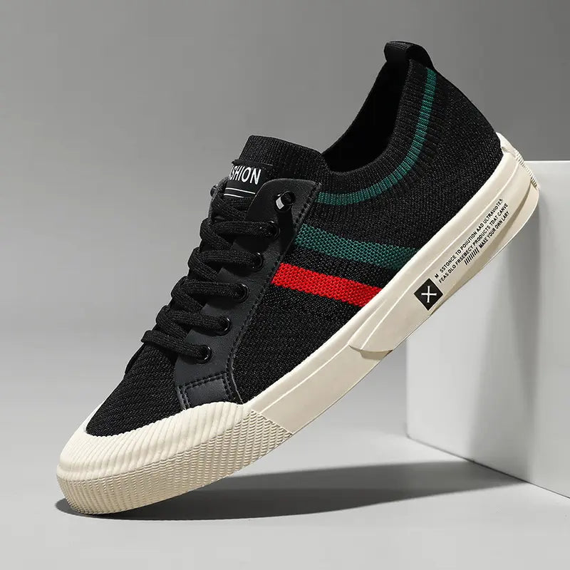 Optew Men’s Retro Stripe Minimalist Sneakers