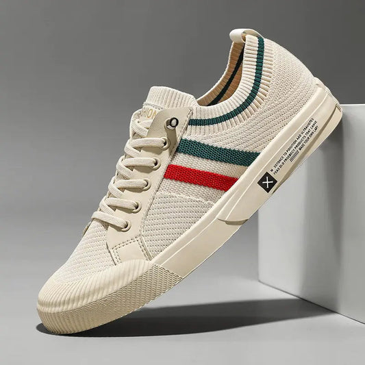 Optew Men’s Retro Stripe Minimalist Sneakers
