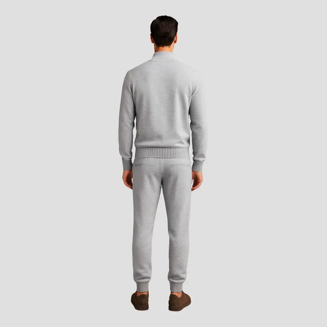 Optew Men's Casual Set Merino Wool Zipper Jacket and Pants