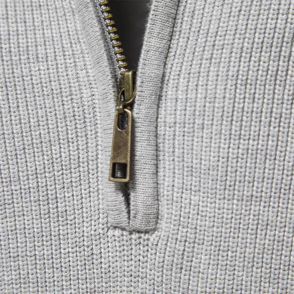 Optew Men's Half Zip Jumper in Wool Blend – Classic Knitted Style