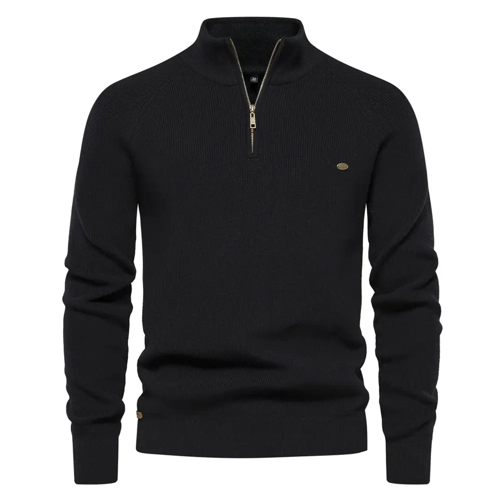 Optew Men's Half Zip Jumper in Wool Blend – Classic Knitted Style