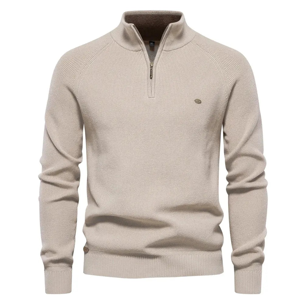 Optew Men's Half Zip Jumper in Wool Blend – Classic Knitted Style