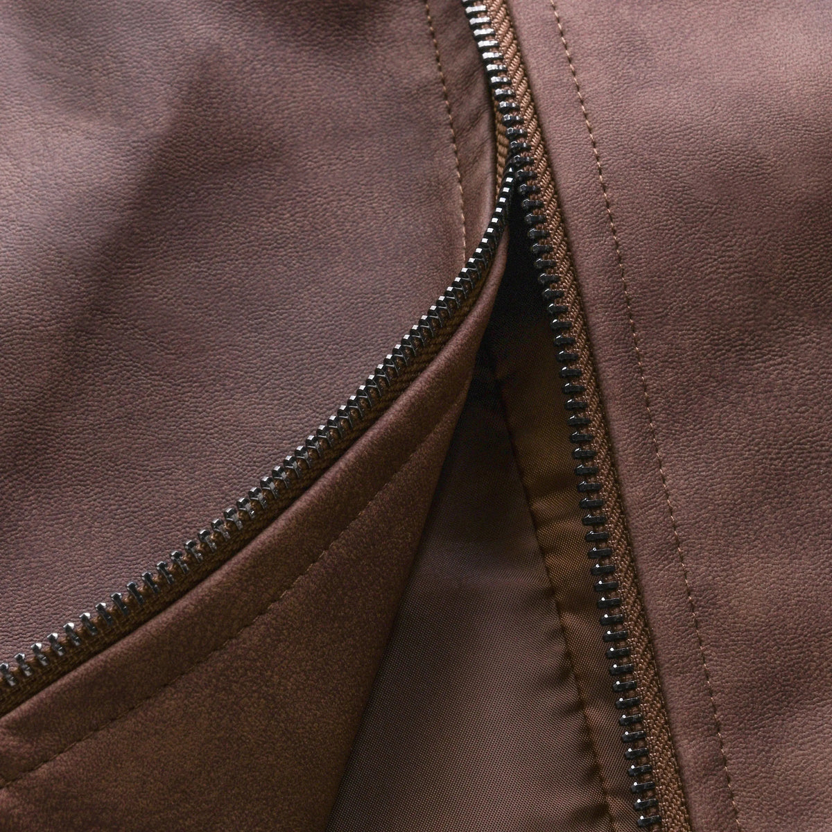 Optew Men's Classic Zipper Leather Jacket