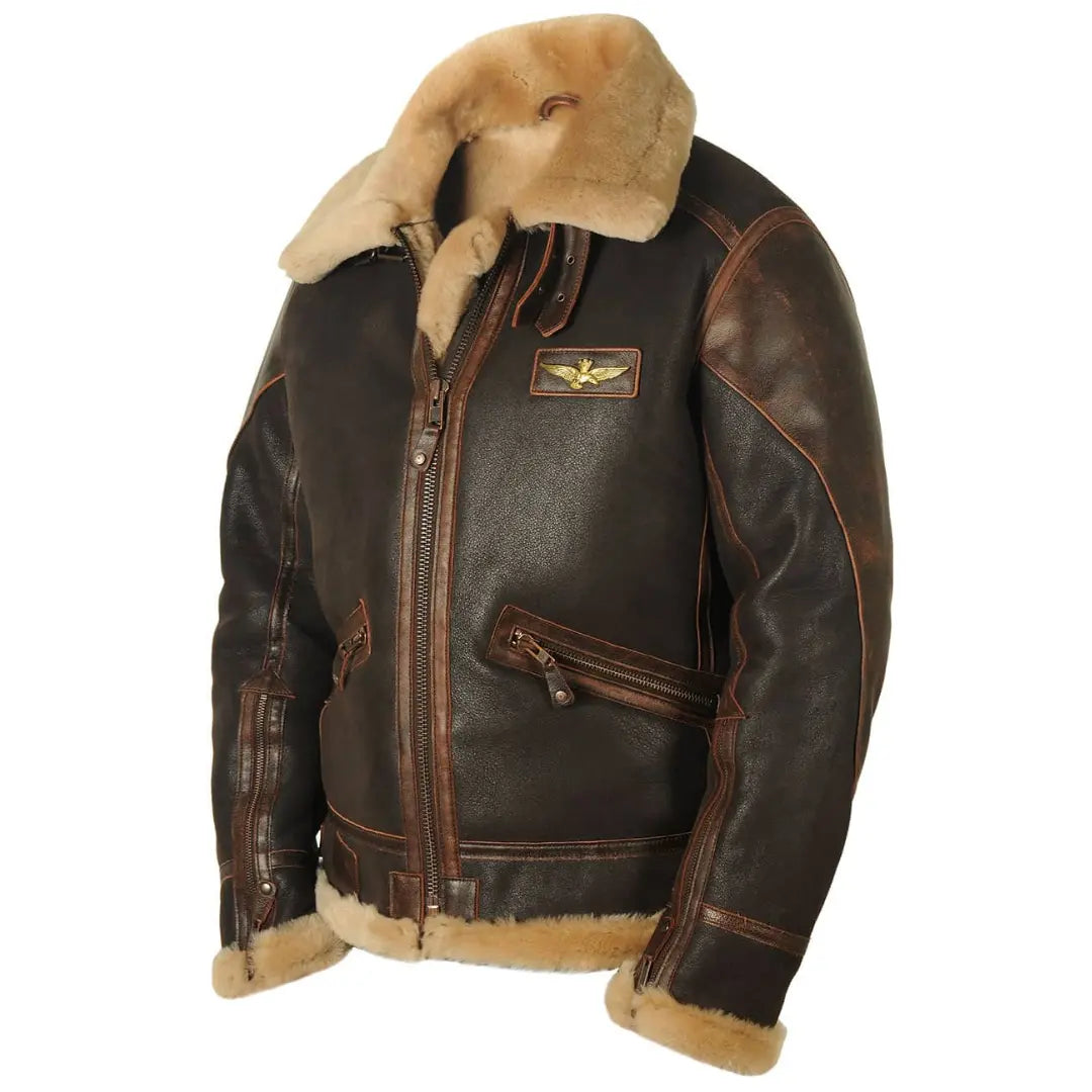 Optew Men’s Fleece-Lined Bomber Jacket with Collar