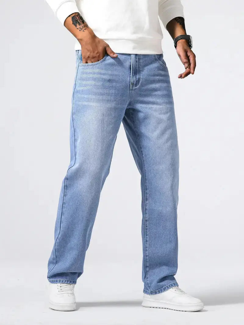 Optew Men's Jeans Stretch Soft Fabric Comfortable Fit