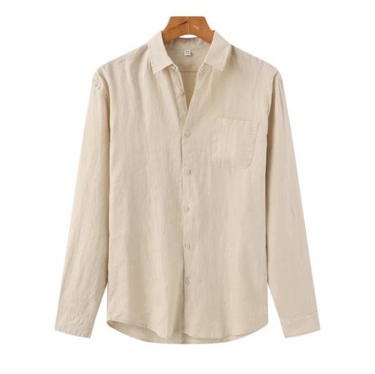 Optew Men’s Linen Long Sleeve Shirt