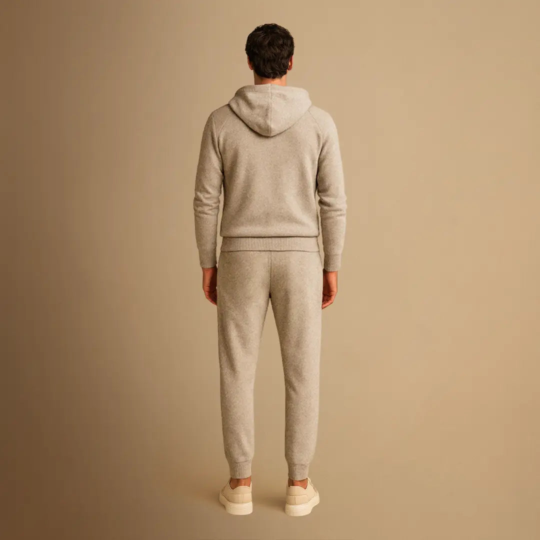 Optew Men's Tracksuit Set Knit Zip-Up Hoodie and Jogger Pants