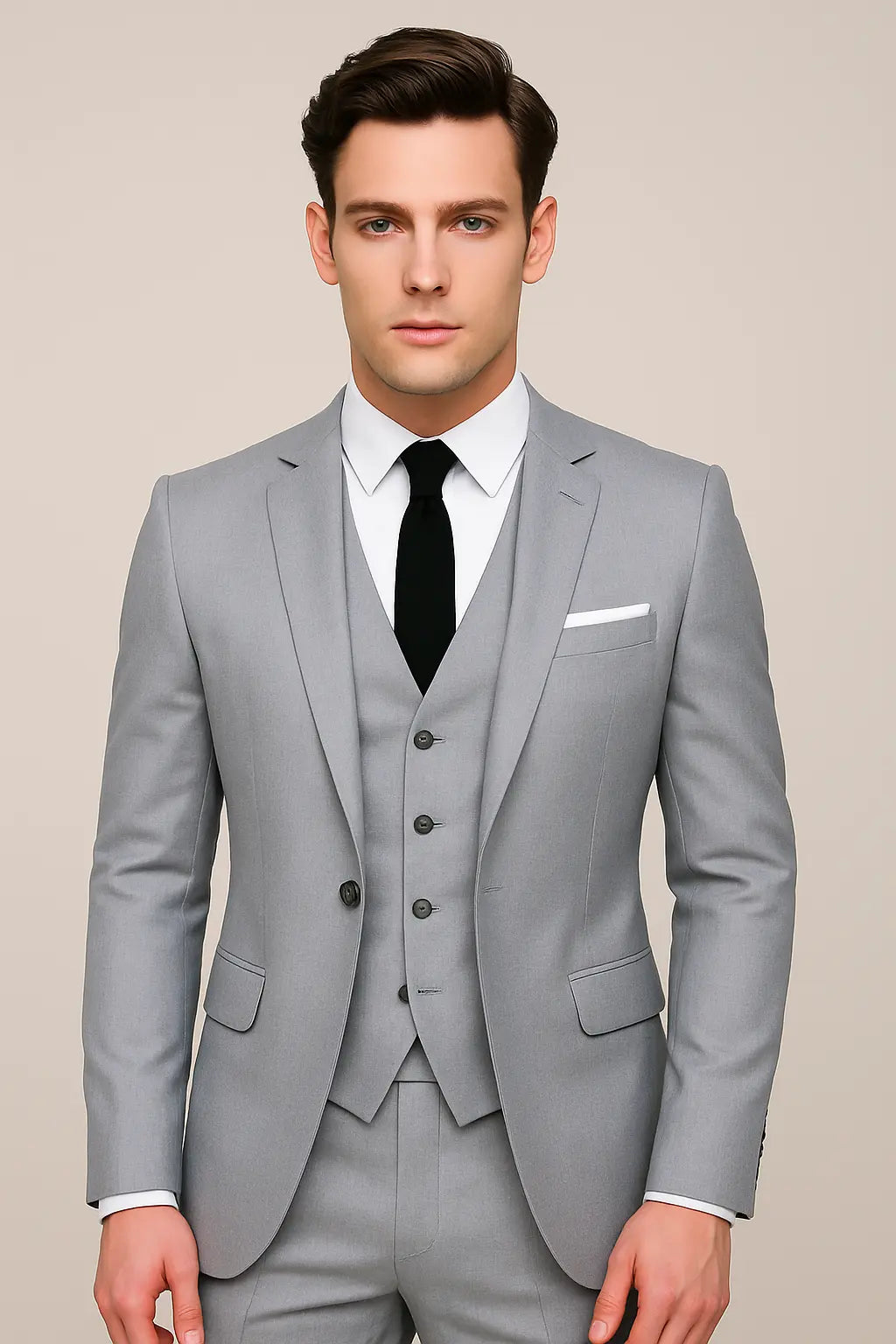 Optew Men's 3-Piece Formal Slim Fit Suit - Single Breasted