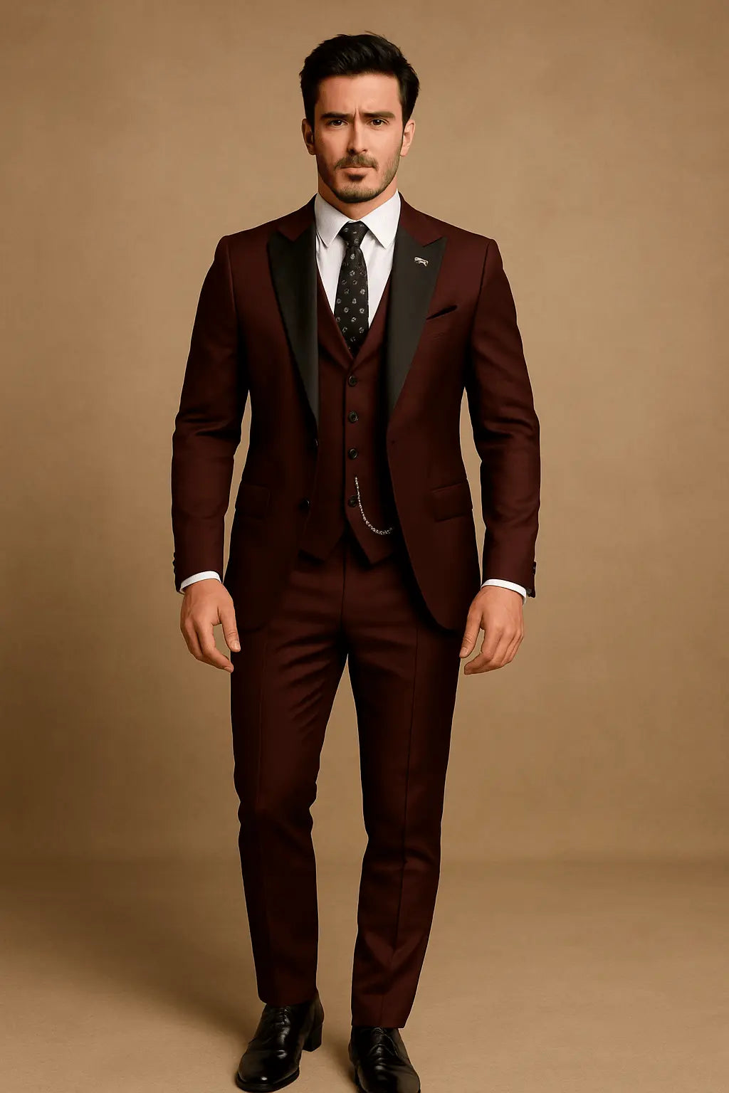 Optew Men’s Slim Fit 3‑piece Suit – Blazer, Waistcoat & Trousers Set