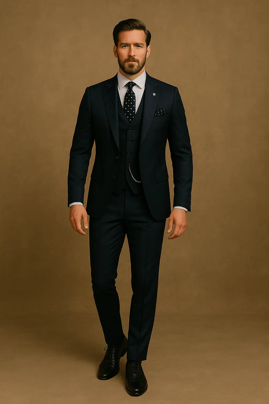 Optew Men’s Slim Fit 3‑piece Suit – Blazer, Waistcoat & Trousers Set