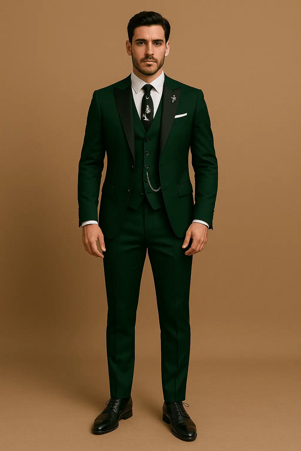 Optew Men’s Slim Fit 3‑piece Suit – Blazer, Waistcoat & Trousers Set
