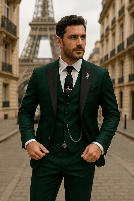 Optew Men’s Slim Fit 3‑piece Suit – Blazer, Waistcoat & Trousers Set