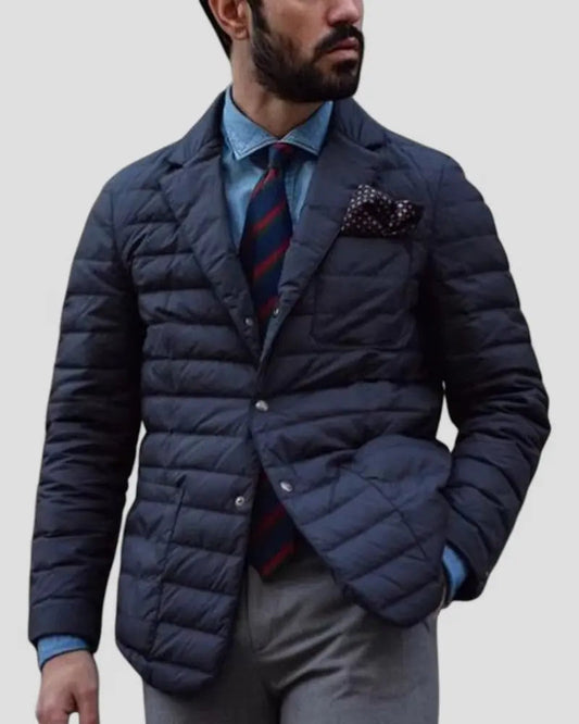Optew Men’s Quilted Puffer Jacket – Smart Casual Warm Outerwear