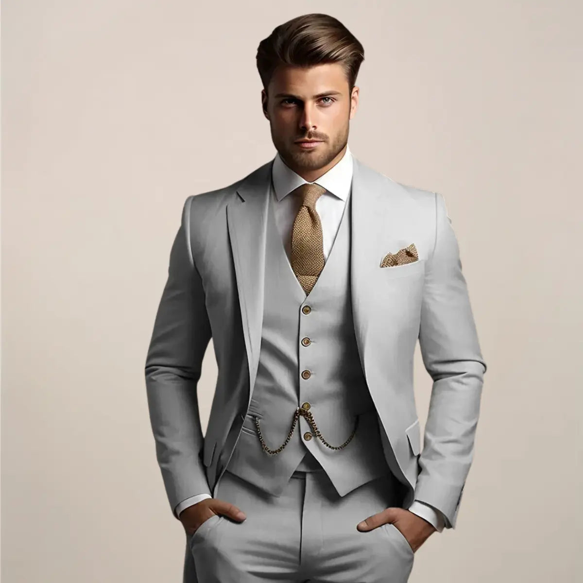 Optew Men’s Slim Fit 3‑piece Suit – Wedding Tuxedo