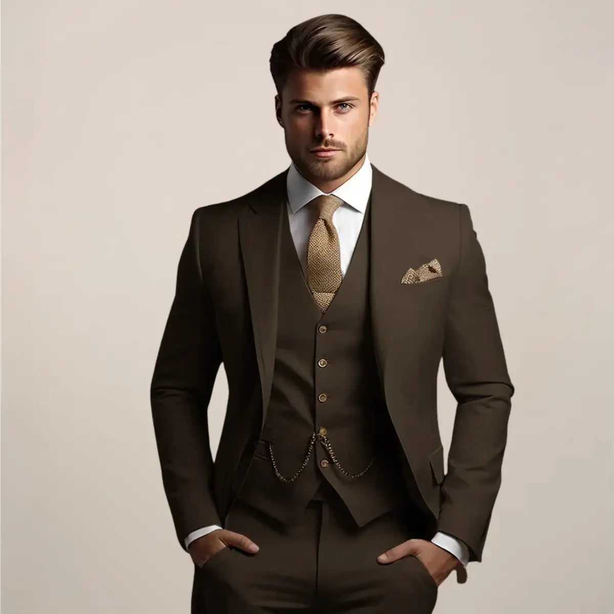 Optew Men’s Slim Fit 3‑piece Suit – Wedding Tuxedo