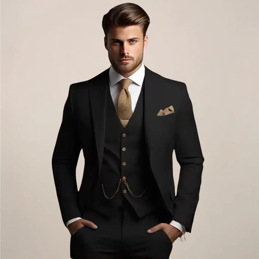 Optew Men’s Slim Fit 3‑piece Suit – Wedding Tuxedo