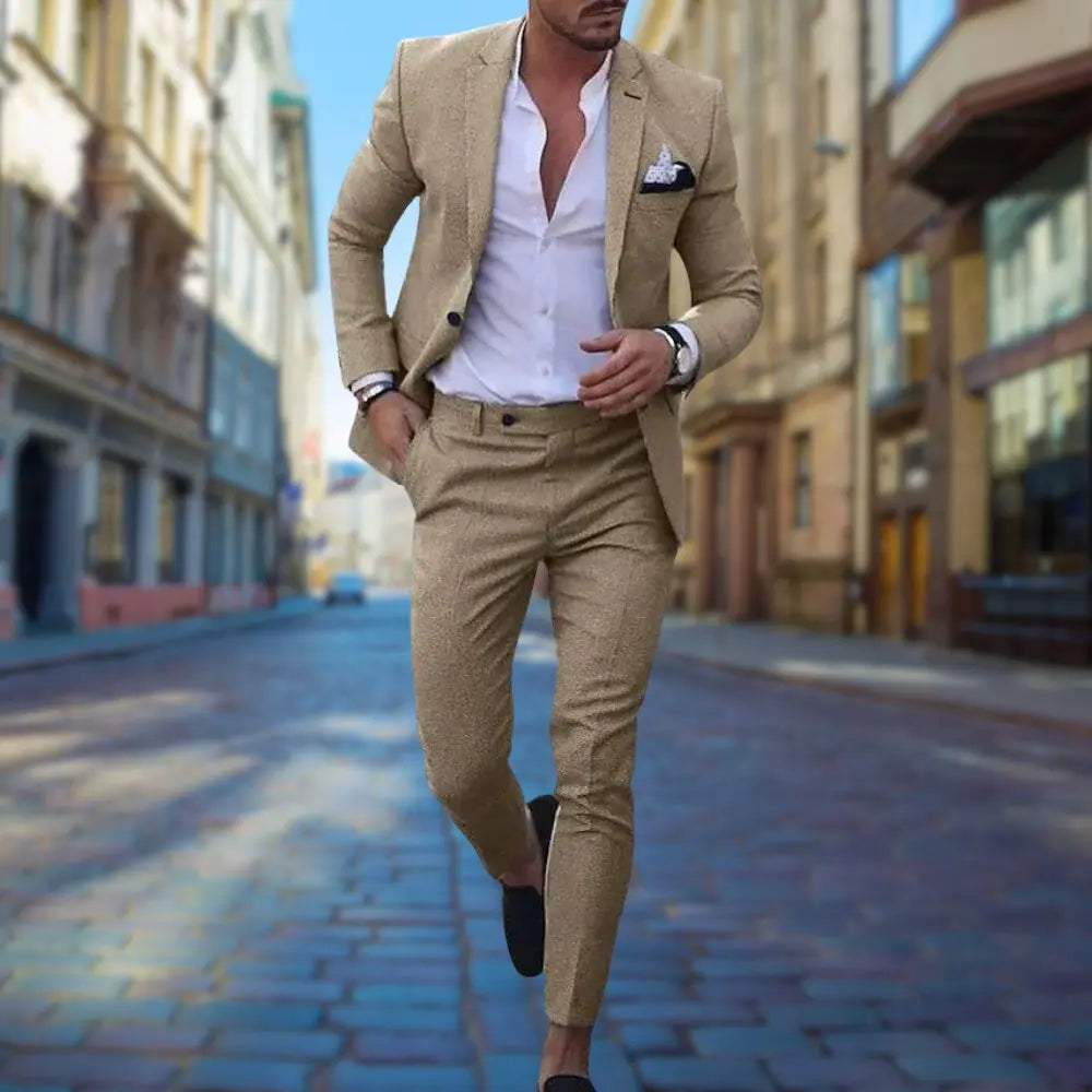 Optew Men’s Slim Fit Two-Piece Suit