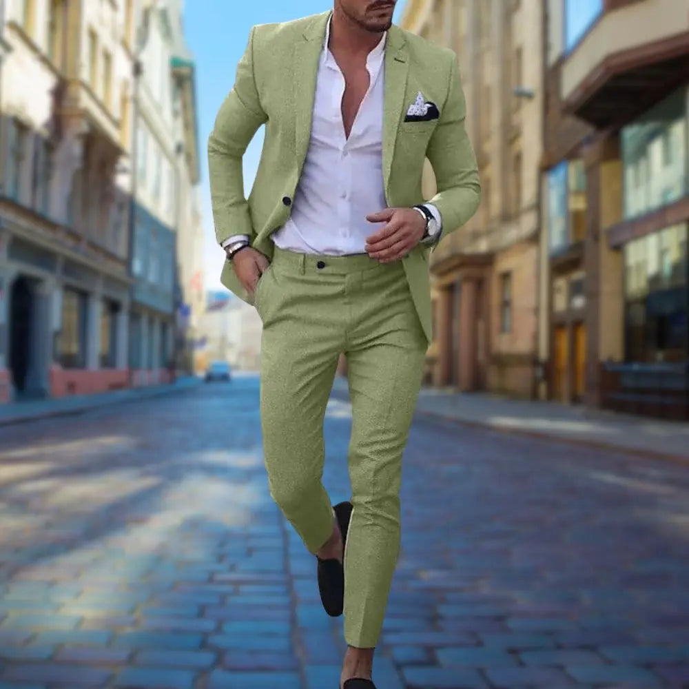 Optew Men’s Slim Fit Two-Piece Suit