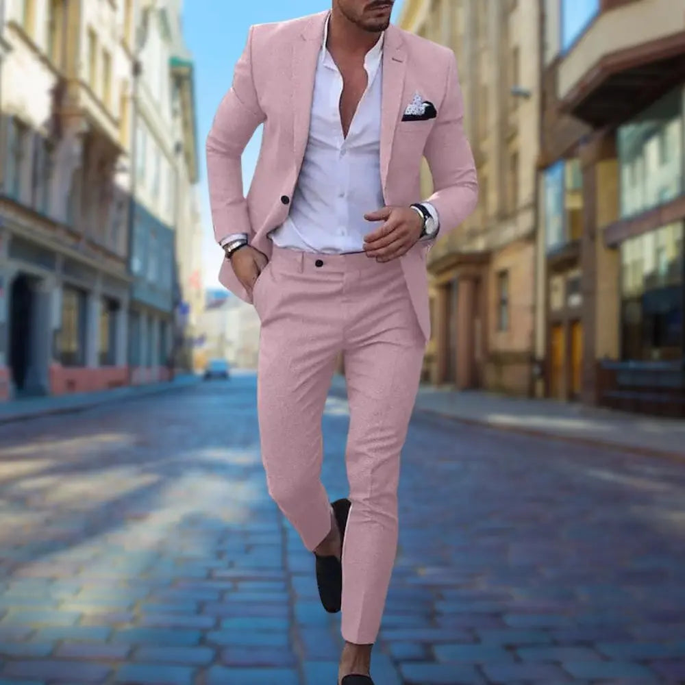 Optew Men’s Slim Fit Two-Piece Suit