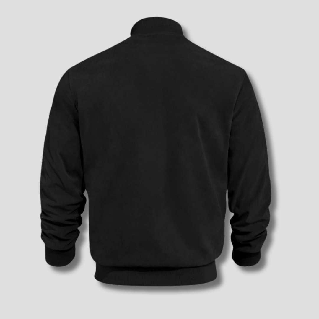 Optew Men’s Faux Suede Bomber Jacket