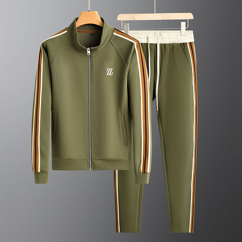 Optew Men’s Striped Zip Tracksuit Set