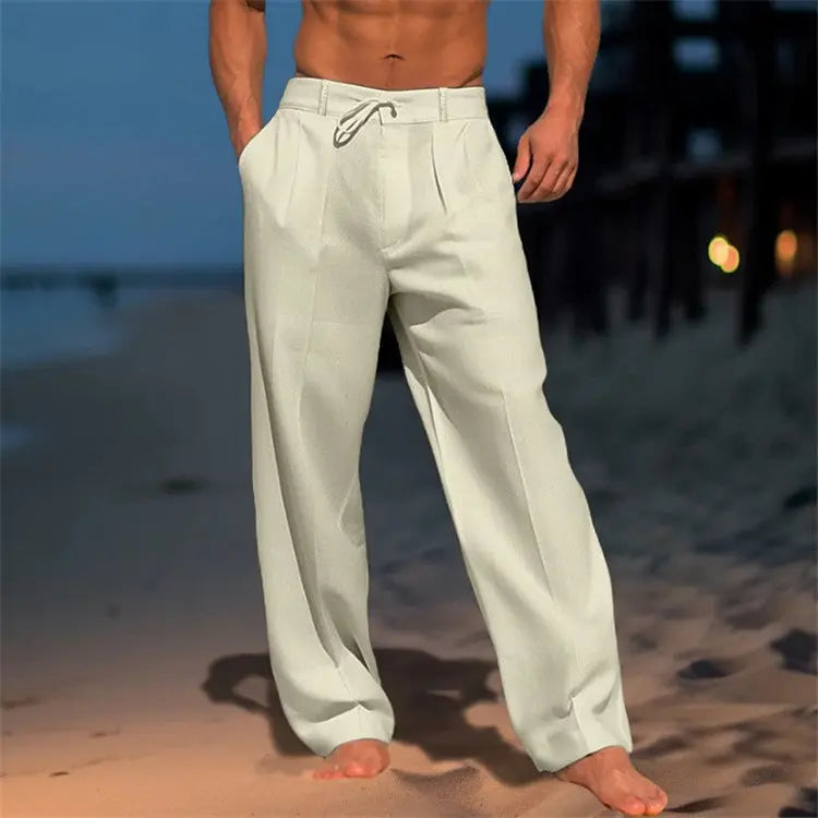 Optew Men’s Lightweight Relaxed Fit Drawstring Trousers