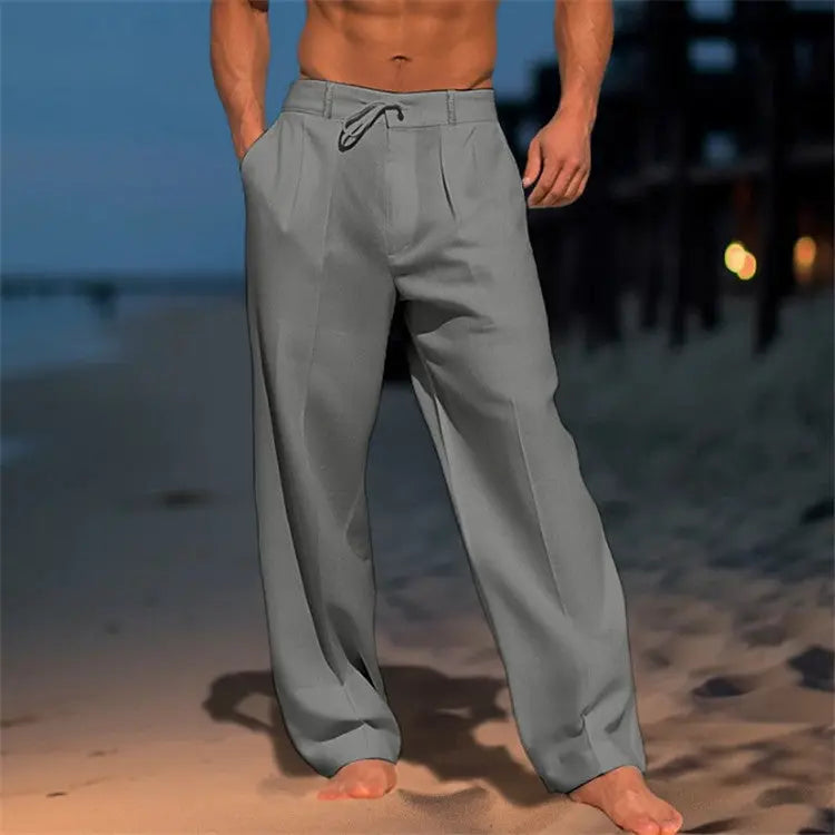 Optew Men’s Lightweight Relaxed Fit Drawstring Trousers