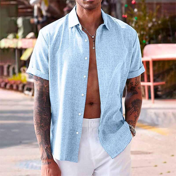 Optew Men’s Linen Summer Shirt