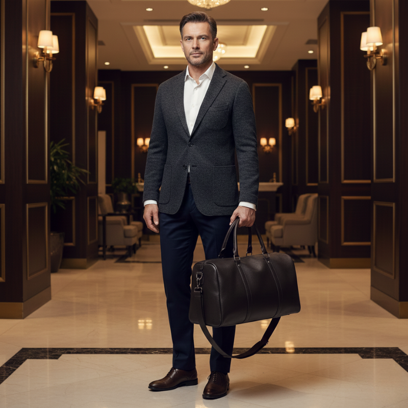 Optew Men’s Structured Executive Weekender Duffle Bag