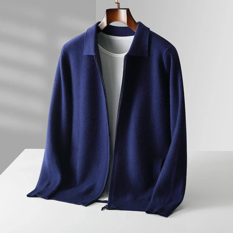 Optew Men’s Cashmere Zip Cardigan
